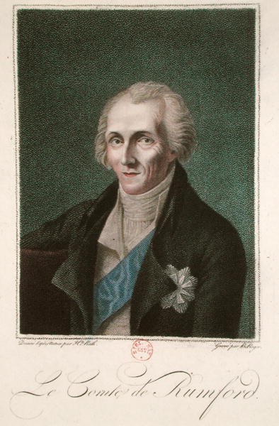 Benjamin Thompson 1753-1814 Count Rumford, engraved by B. Roger