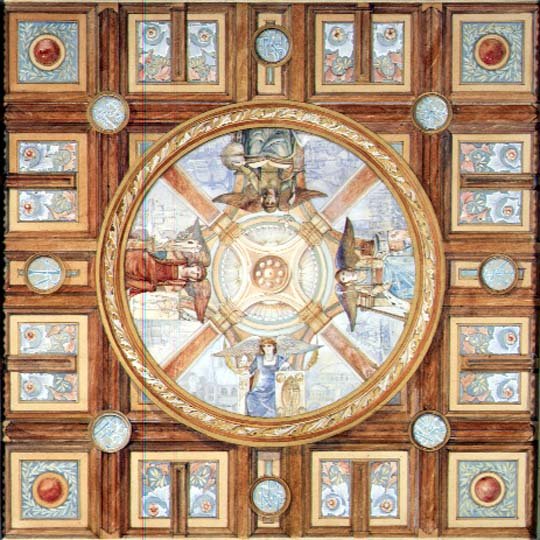 Design for a Drawing Room Ceiling for Warnham Court in Sussex