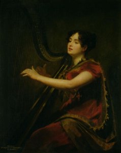 The Marchioness of Northampton, Playing a Harp, c.1820