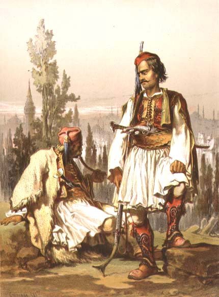 Albanians, mercenaries in the Ottoman army, pub. by Lemercier, 1857