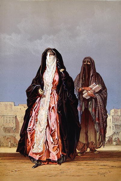 Veiled women, from Souvenir of Cairo, 1862