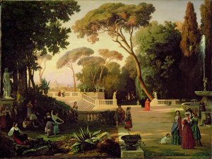 The Gardens of the Villa Doria Pamphili, Rome, 1844