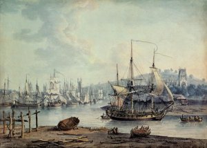 Towing a Warship out of Bristol Harbour, 1783