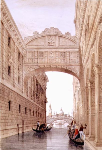 The Bridge of Sighs, Venice, engraved by Lefevre