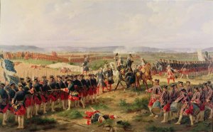 Battle of Fontenoy, 11 May 1745 the French and Allies confronting each other