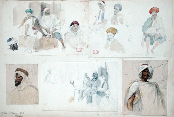 Sketches of Algerian Men, from Vues et Portraits Faits Pendant la Campagne de Mai 1840, 1840