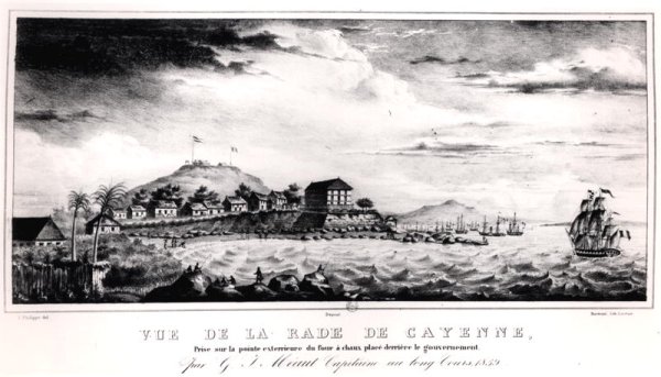 View of Cayenne Harbout, Guyana, 1839