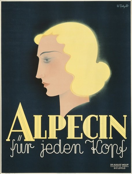 German advertisement for Alpecin hair products, c20th