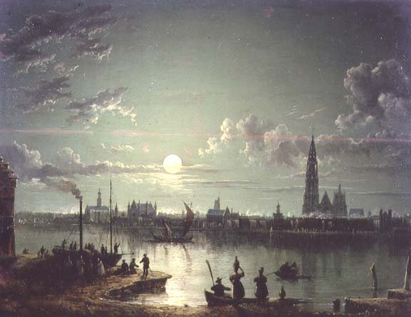 Rotterdam Harbour by Moonlight, 1835