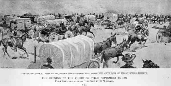 The Grand Rush at Noon of 16th September Looking East Along the South Line of Indian School Reserve, 1893