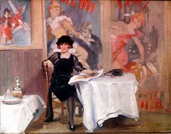 Lady at a Cafe table