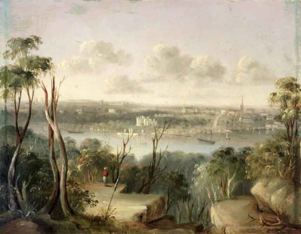 Sydney from St. Leonards on the north bank of Port Jackson, 1845