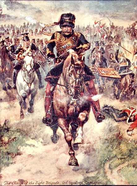 The Charge of the Light Brigade led by Lord Cardigan, illustration for Glorious Battles of English History by Major C.H. Wylly, 1920s