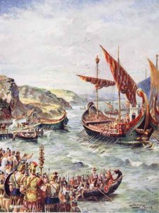 The departure of the Romans from Britain, illustration from The History of the Nation