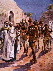 The Arab Sheikhs Hospitality to General Maude, illustration from Brave Deeds by Brave Men, by C. Sheridan Jones, pub. 1922