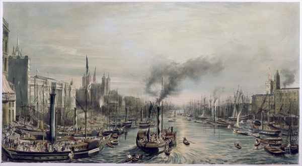 Pool of London from London Bridge, 1841