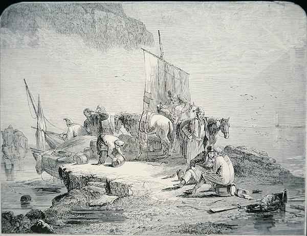 Smugglers landing their cargo, 1850