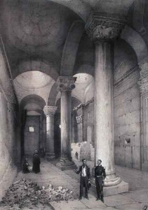 Interior of the Golden Gate in Jerusalem, illustration from Souvenirs de Jerusalem by Contre-Amiral Paris, engraved by Hubert Clerget 1818-99 and Jules Gaildrau 1816-98