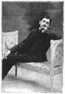 Marcel Proust 1871-1922 on a sofa, c.1900, published in LIllustration, 3 January 1931