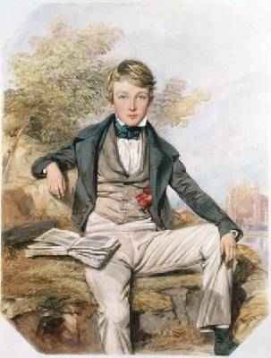 Portrait of Benjamin Gibbons Seated with a View of Eton College Beyond 1838