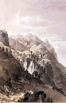 The Falls of Rangobodde Ceylon 1864