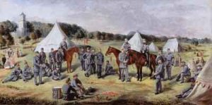 The 1st Administrative Batallion of the Norfolk Volunteers at Gunton Park 1864