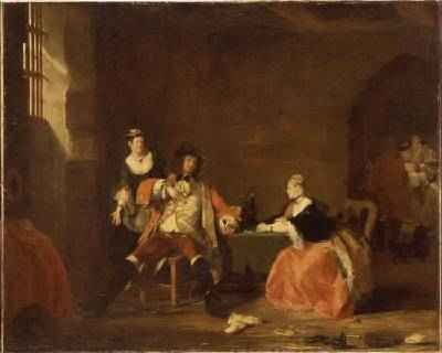 Captain Macheath Upbraided by Polly and Lucy in the Beggars Opera 1826