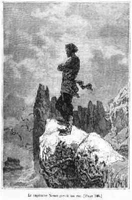 Captain Nemo climbing a rock