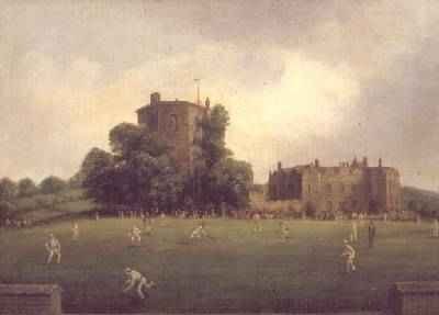 First Australian team to visit England to play a single innings cricket match against Willshers Gentlemen at Chilham Castle Kent August 1878