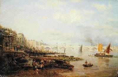 The Thames and Waterloo Bridge from Somerset House 1820-30