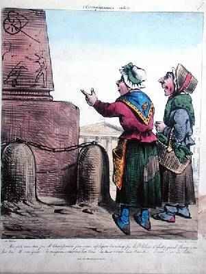 Caricature of the erection of the Obelisk at the Place de la Concorde 1831