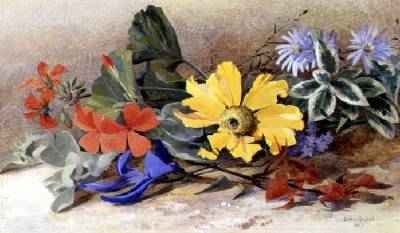 Still Life mixed Flowers 1867