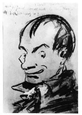 Caricature of Charles Baudelaire 1821-67