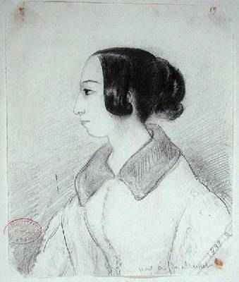 George Sand 1804-76 in profile 1833