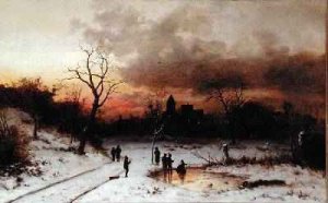 Skating at Sunset Sunset and Skaters 1883