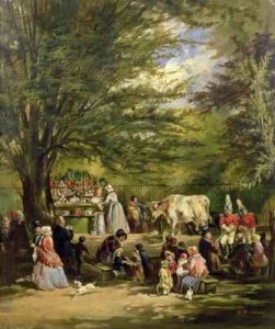 The Milk Stall at the North End of the Tilt Yard St James Park 1852