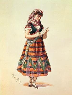 Hortense Schneider in her role in Offenbachs operetta La Perichole