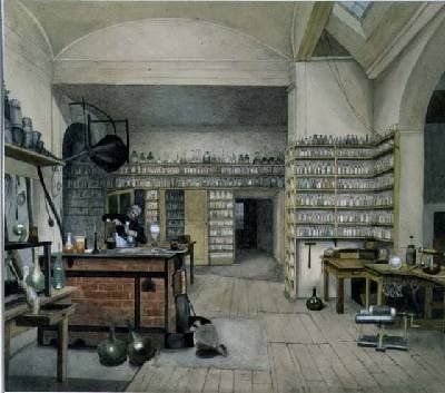 Michael Faraday 1791-1867 in his Basement Laboratory 1852