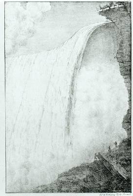 Niagara Falls from Recueil des cartes et des vues du voyage en Amerique en Italie en Sicile et en Egypt by de Montule 1821