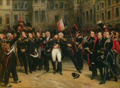 Napoleon I 1769-1821 Bidding Farewell to the Imperial Guard in the Cheval-Blanc Courtyard at the Chateau de Fontainebleau