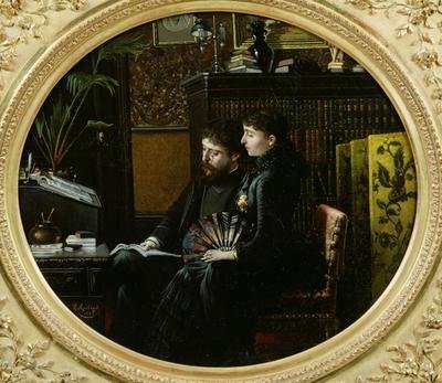 Alphonse Daudet 1840-97 and his Wife in their Study 1883