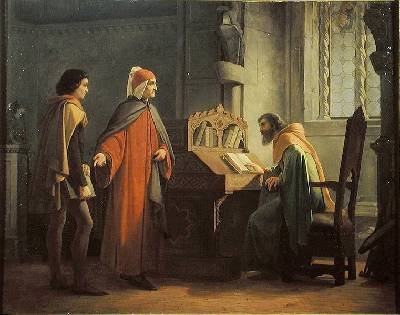 Dante 1265-1321 presenting Giotto 1266-1337 to Guido da Polenta