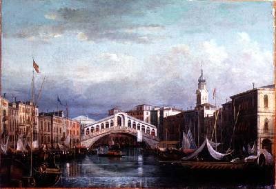 View of the Rialto Bridge in Venice