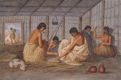 Interior of a New Zealand hut 1845