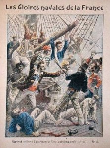 Robert Surcouf 1736-1827 successfully boarding the Kent a boat belonging to the West India Company