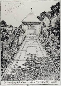 Paved Garden Walk Leading to Summer House from Thomas Mawsons The Art and Craft of Garden Making