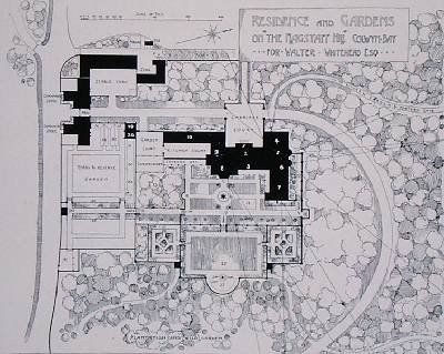 Residence and Gardens on The Flagstaff Hill Colwyn Bay for Walter Whitehead Esq from Thomas Mawsons The Art and Craft of Garden Making