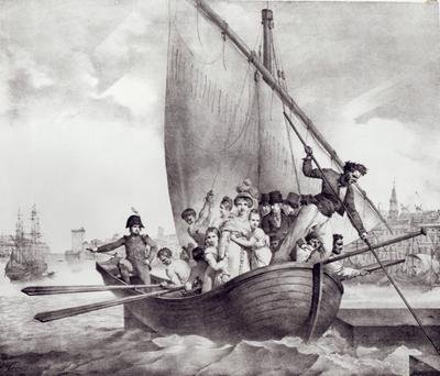 Bonaparte family arriving in Toulon France when fleeing from Corsica 17 June 1793