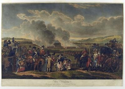 His Majesty Reviewing Troops on Blackheath 1787 etched by R Pollard