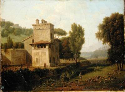 The Casa Cenci in the Borghese Gardens Rome 1805